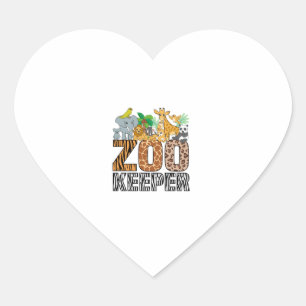 Pegatina En Forma De Corazón Zookeeper vestume Zebra Wild Print Animal Africano