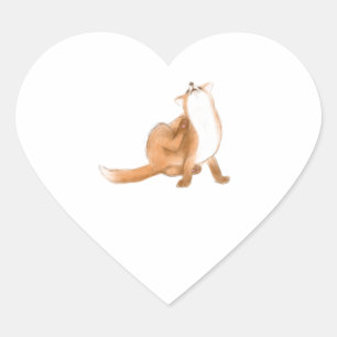 Pegatina En Forma De Corazón Zorro crateur