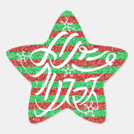 PEGATINA EN FORMA DE ESTRELLA 星形メリークリスマスのタイポグラフィーと他8言語