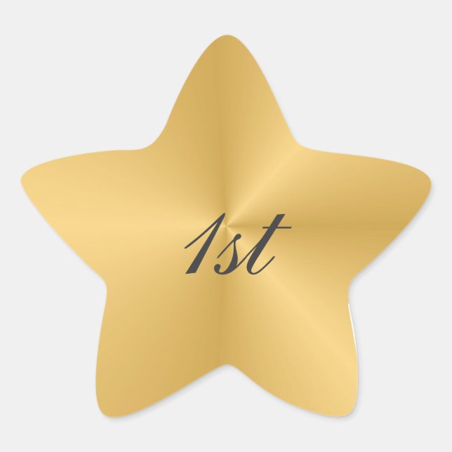 Pegatina En Forma De Estrella 1er Aniversario (Anverso)