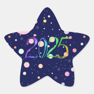 Pegatina En Forma De Estrella 2025 número nuevo año de dibujo