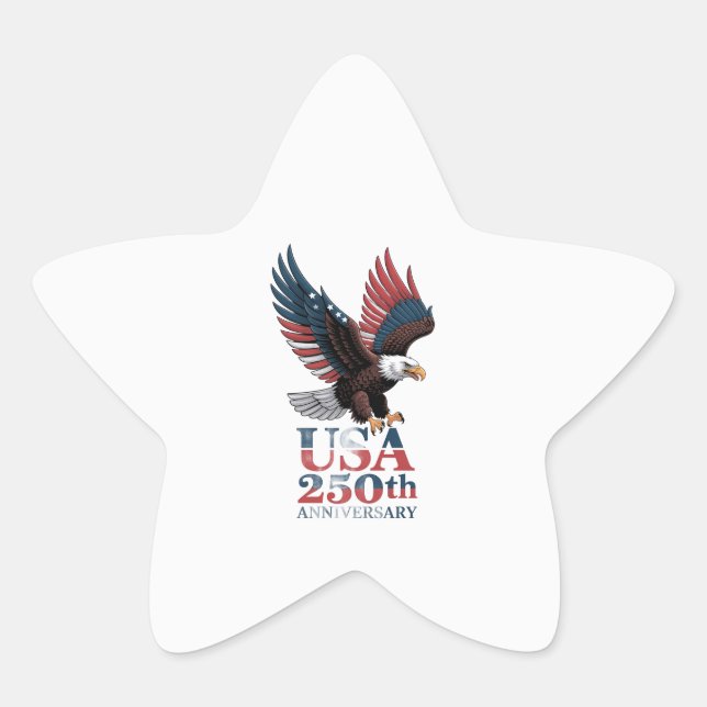 Pegatina En Forma De Estrella 250 aniversario de EE. UU. (Anverso)