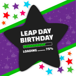 Pegatina En Forma De Estrella 29 de febrero Año Salto Cumpleaños 75% Día de Salt