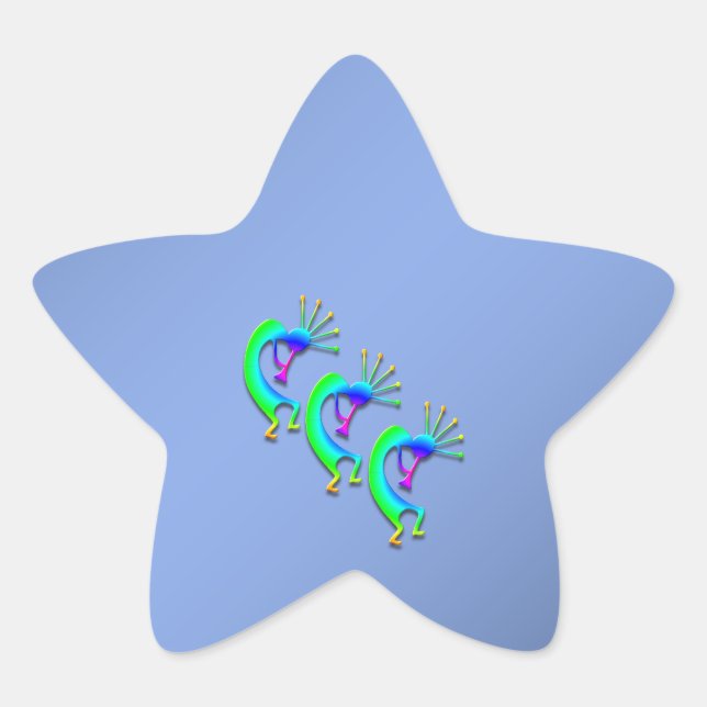 Pegatina En Forma De Estrella 3 Kokopelli #86 (Anverso)