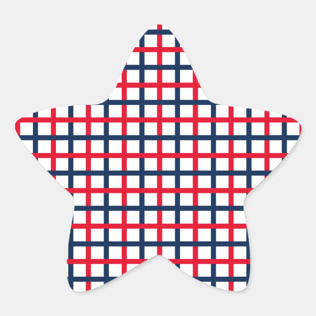 Pegatina En Forma De Estrella 4 de julio red cuadrada patriótica azul rojo (Anverso)