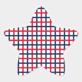 Pegatina En Forma De Estrella 4 de julio red cuadrada patriótica azul rojo