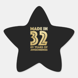 Pegatina En Forma De Estrella 89.º regalo de cumpleaños Regalos de abuelo Reg