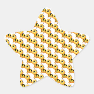 Pegatina En Forma De Estrella Abeja sonriente Pegatina de ducha para bebé