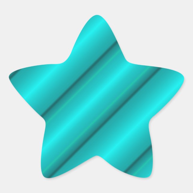 Pegatina En Forma De Estrella Abstract Tubes en Verde azulado (Anverso)