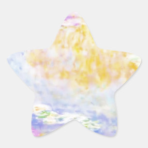 Pegatina En Forma De Estrella abstracto, nenúfares de Monet 7