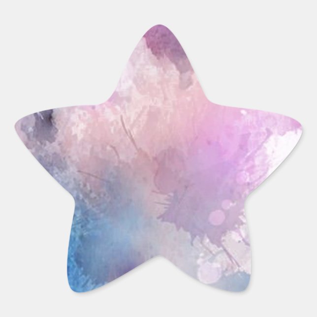 Pegatina En Forma De Estrella Acuarela (Anverso)