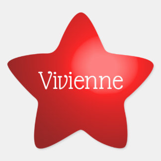 Pegatina En Forma De Estrella Adorno de estrella de Navidad roja con nombre