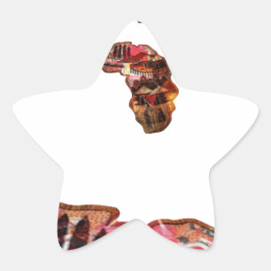 Pegatina En Forma De Estrella África en movimiento: Diseño del mapa de Kaleidosc