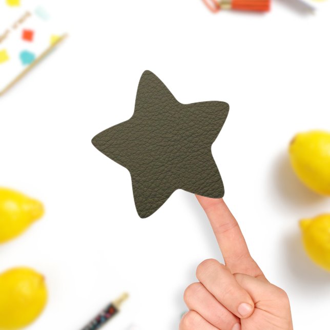 Pegatina En Forma De Estrella Aguacate Green Faux Leather (Subido por el creador)