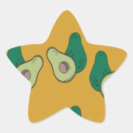Pegatina En Forma De Estrella aguacate verde sobre el marrón