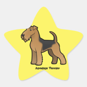 Pegatina En Forma De Estrella airedale terrier