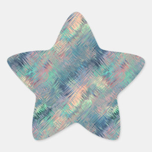 Pegatina En Forma De Estrella Alexandrite Blue Glassy Textura