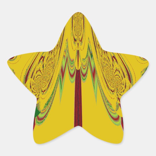 Pegatina En Forma De Estrella Amarillo (Anverso)