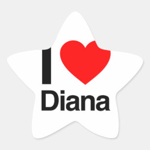 Pegatina En Forma De Estrella amo a diana