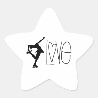 Pegatina En Forma De Estrella Amo al patinador gráfico