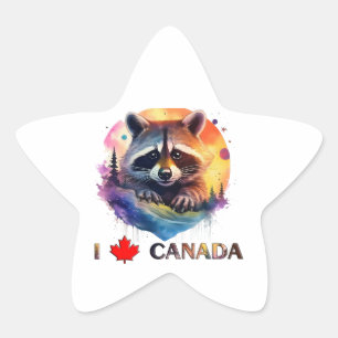 Pegatina En Forma De Estrella Amo Canadá