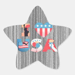 Pegatina En Forma De Estrella AMO el Diseño de EE. UU.
