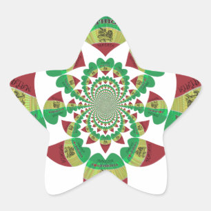 Pegatina En Forma De Estrella Amo el Kaleidoscope de Etiopía - arte rasta de sen