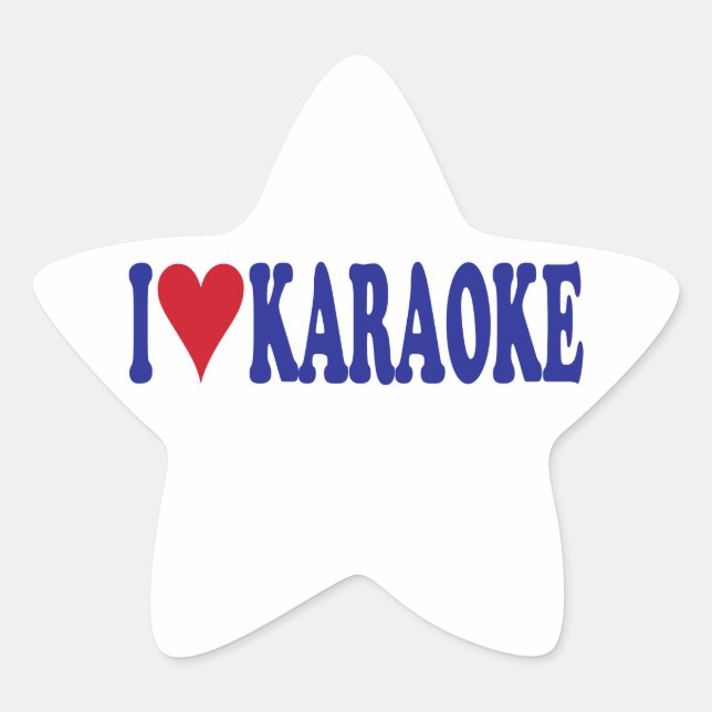 Pegatina En Forma De Estrella Amo Karaoke (Anverso)