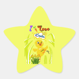 Pegatina En Forma De Estrella Amo Pascua