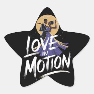 Pegatina En Forma De Estrella Amor en movimiento - Arte romántico de danza afric