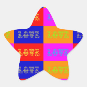 Pegatina En Forma De Estrella Amor por el arte pop