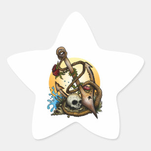 Pegatina En Forma De Estrella Anclado