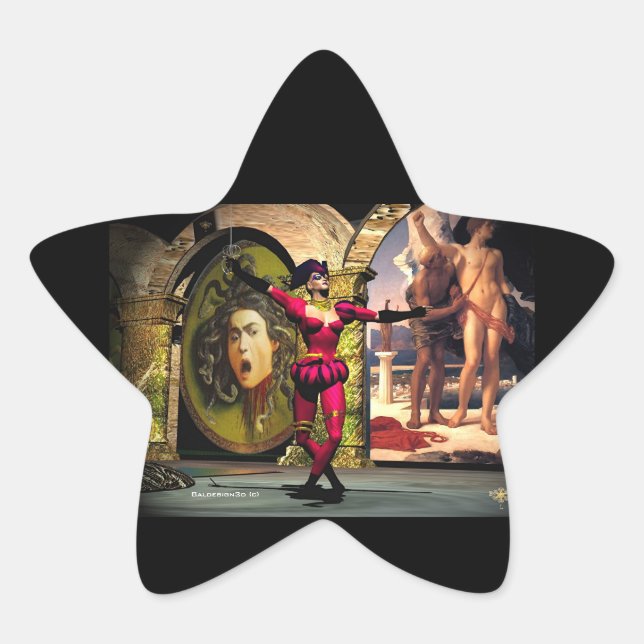 Pegatina En Forma De Estrella ANDROID BALLET , Ciencia Ficción (Anverso)