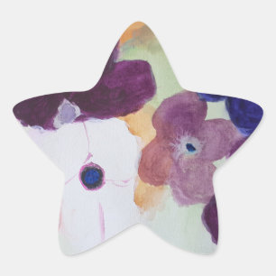 Pegatina En Forma De Estrella Anemones de primavera