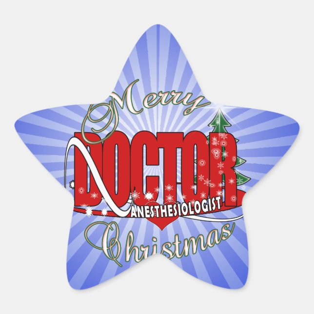 Pegatina En Forma De Estrella ANESTESIOLÓGICO navidad (Anverso)