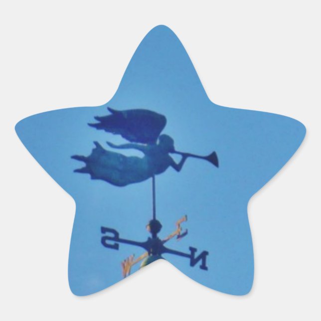 Pegatina En Forma De Estrella Angel BLOWING HORN WEATHER VANE (Anverso)
