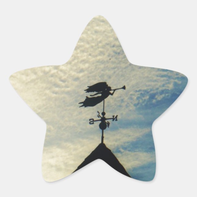 Pegatina En Forma De Estrella Angel BLOWING HORN WEATHER VANE (Anverso)