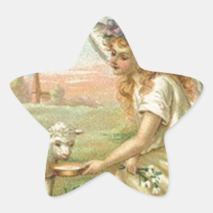 Pegatina En Forma De Estrella ángel de Pascua feliz