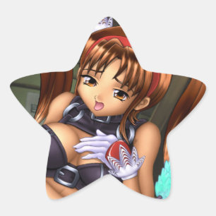 Pegatina En Forma De Estrella Anime Chica - Miel