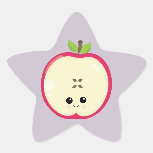 Pegatina En Forma De Estrella Apple feliz (Anverso)