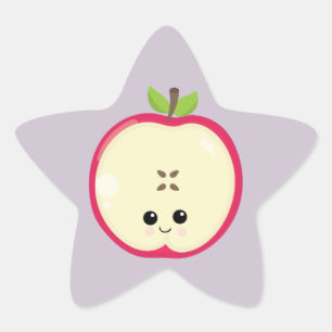 Pegatina En Forma De Estrella Apple feliz