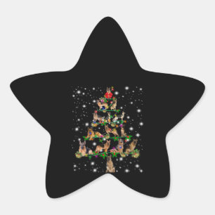 Pegatina En Forma De Estrella Árbol alemán de Navidad cubierto por linterna