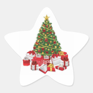 Pegatina En Forma De Estrella Árbol de Navidad