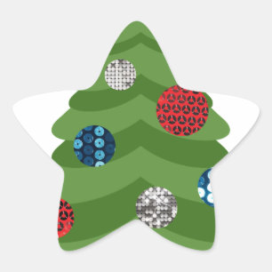 Pegatina En Forma De Estrella árbol de navidad de emoji