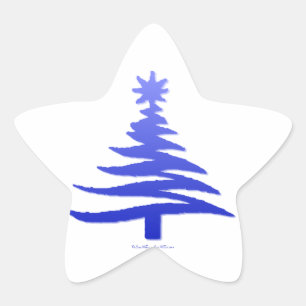 Pegatina En Forma De Estrella Árbol de Navidad moderno estampado con plantilla a
