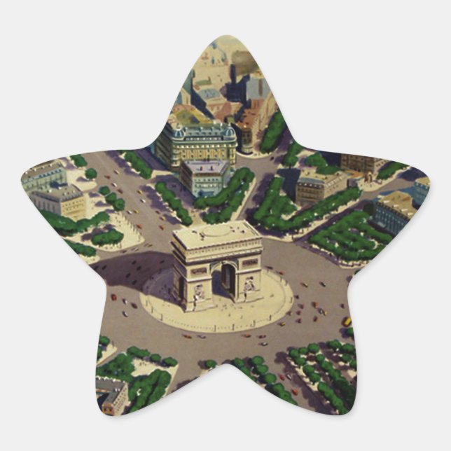 Pegatina En Forma De Estrella Arco de Triomphe París (Anverso)