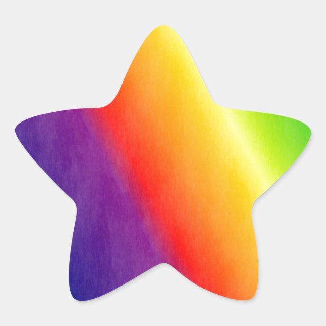 Pegatina En Forma De Estrella Arcoiris (Anverso)