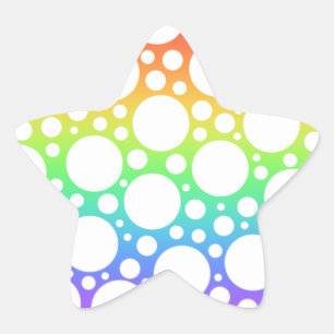 Pegatina En Forma De Estrella Arcoíris con lunares