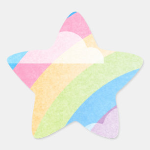 Pegatina En Forma De Estrella Arcoiris pastel