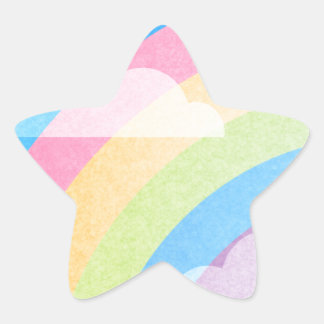Pegatina En Forma De Estrella Arcoiris pastel